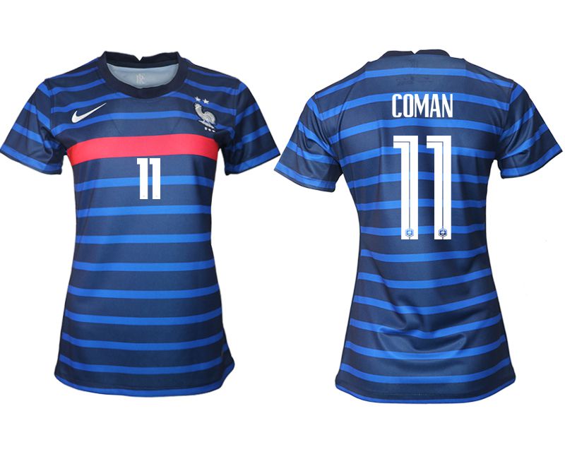 Women 2021-2022 France home aaa version blue #11 Soccer Jersey